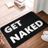 Коврик для двери 'Get Naked' Черно-белый Противоскользящий Ковер для Ванной Кухни Гаража 40*60см