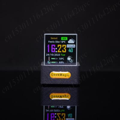 GeekMagic GIFTV Хрустальный куб Голографические Мини Электрические Цифровые Часы Настольная Умная Метеостанция DIY Анимации Отображение Фото