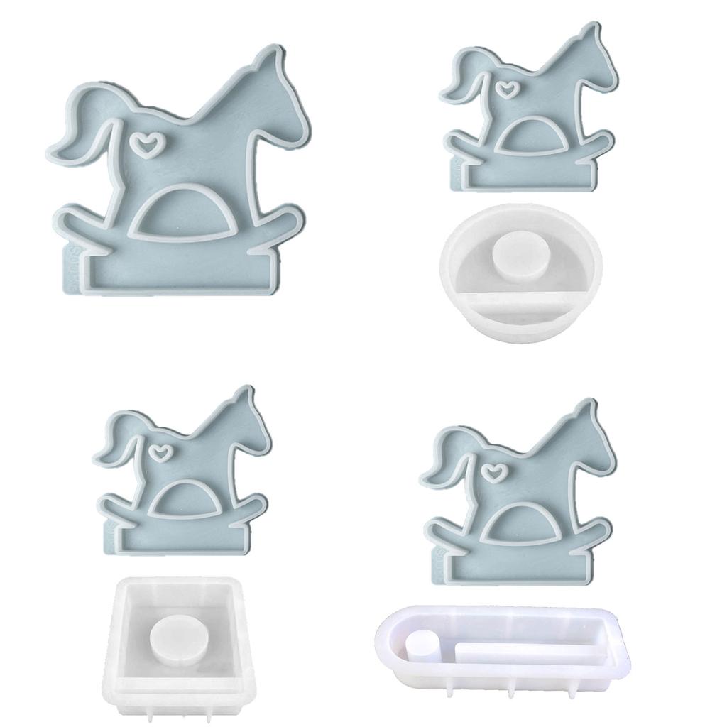 Hearts Horse Candlesticks Resins Moulds DIY Castings Moulds Candle Holder Silicone Molds for Table Home Decorations