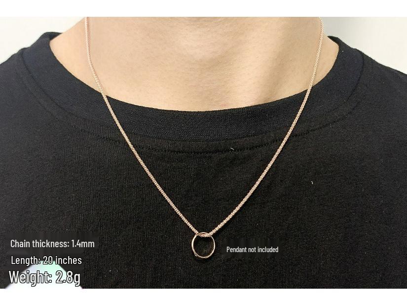 Модное ожерелье из круглых бусин из чистого серебра 999 пробы для мужчин и женщин - Длинная простая цепочка для свитера