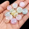 16mm Fashion Abacus Loose Beads Acrylic Material UV DIY Accessories Fine Flashing Double Sided Embossed 10pcs Jewelry Making Beads