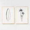 Картина на холсте «Серфборд и пальмы», настенное искусство, скандинавские постеры и принты, нейтральные пляжные настенные картины, декор для детской комнаты, без рамы
