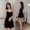 2024 Women's Summer Slimming A-Line Petite Hepburn Black Dress with Suspenders