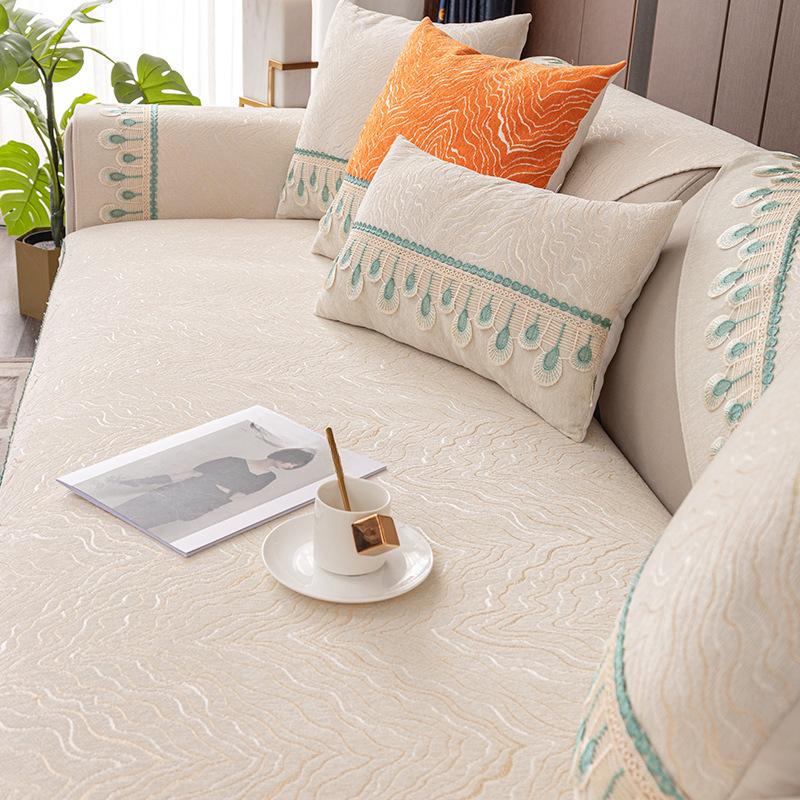Affordable Luxury Style Modern High-End Leather Sofa Cushion High-Grade Four Seasons General Fabrics Non-Slip Cover Cover Towel