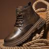 Высококачественные фирменные мужские походные ботинки на толстой подошве, износостойкие рабочие ботинки, модные мужские зимние хлопковые ботинки