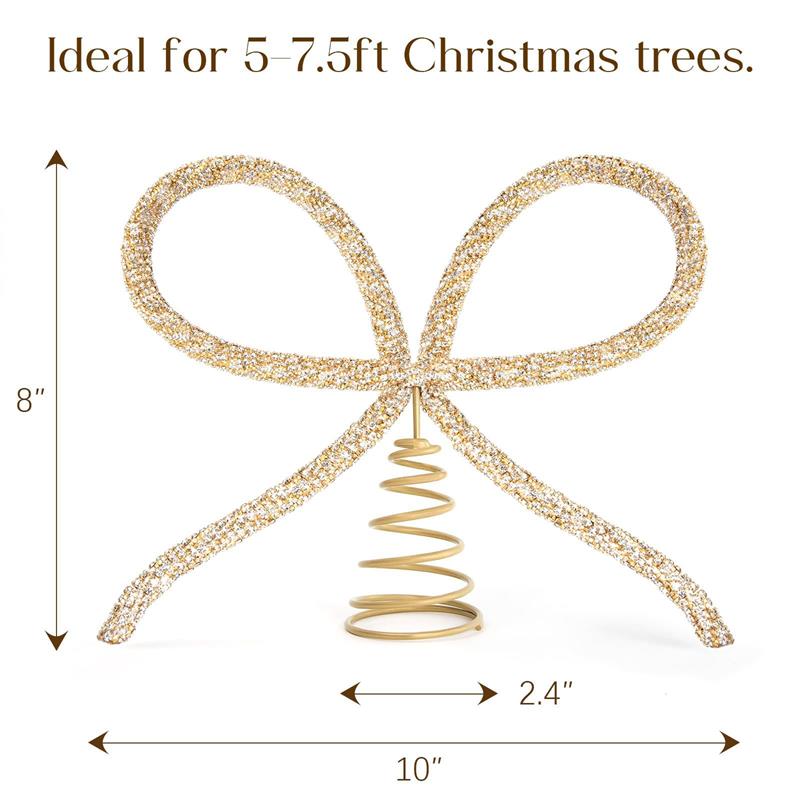 Бант для верхушки рождественской елки, Рождественский декор, Рождественская верхушка, Рождественский бант для елки, Украшения для рождественской елки, Праздничные товары для дома и вечеринок