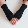 Women Long Fingerless Gloves Knitted Mitten Hand Warmers Winter Warm Wool Knitting Half Finger Gloves Unisex Arm Sleeve