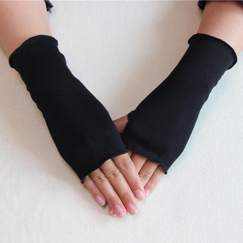 Women Long Fingerless Gloves Knitted Mitten Hand Warmers Winter Warm Wool Knitting Half Finger Gloves Unisex Arm Sleeve