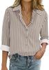 New Long-Sleeved Shirt with Lapel and Plant Print for Women, Simple and Popular Summer Style