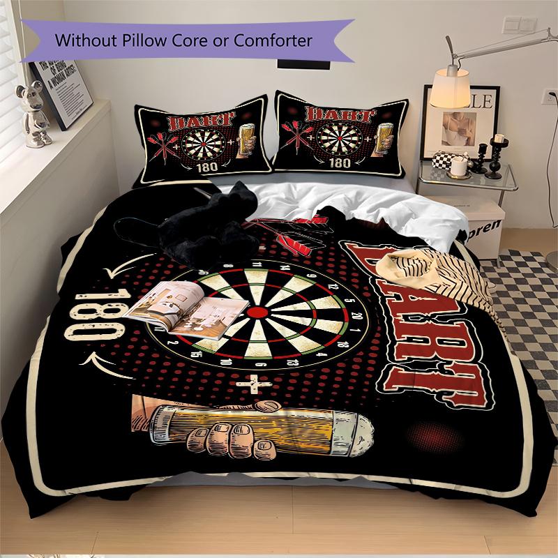 3Pcs Dart Night Fun Bedding Set Quilt Cover Pillowcase Home Christmas Xmas Halloween Gift 1 Duvet Cover 2 Pillowcase M928634