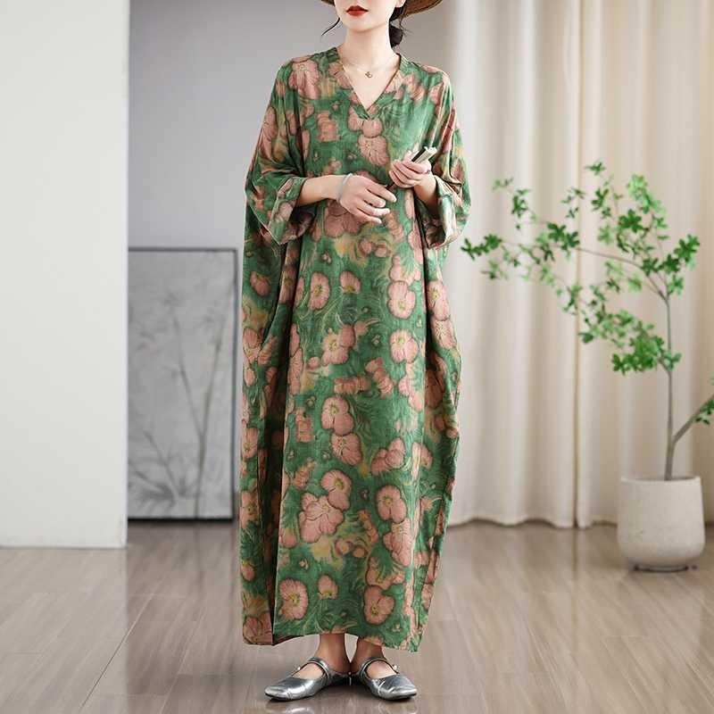 Новые винтажные платья с цветочным принтом в стиле «отпуск» и V-образным вырезом