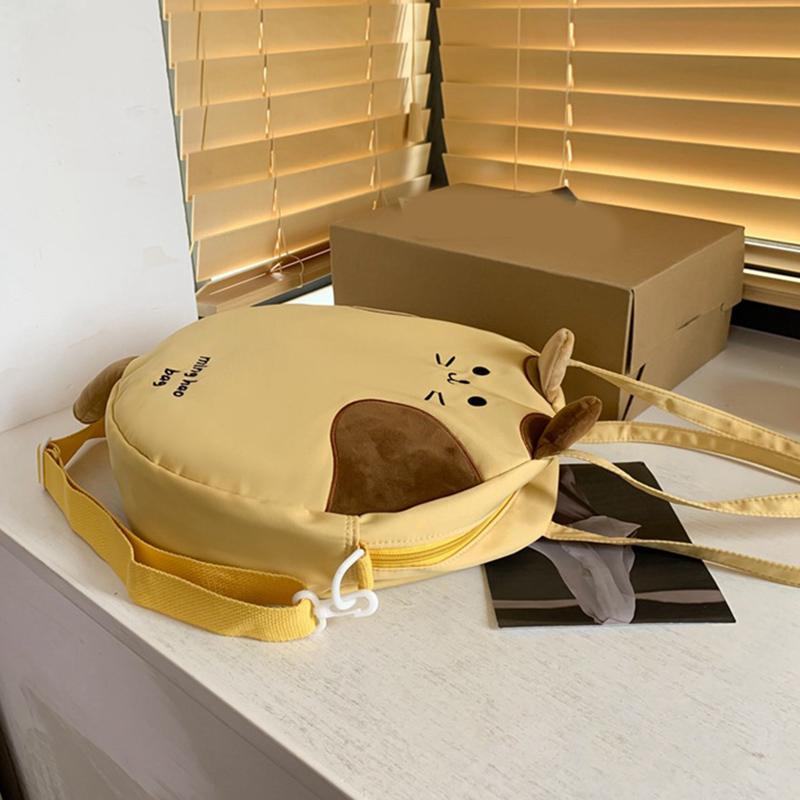 2025 Новая модная сумка для отдыха с вышивкой и большой емкостью, симпатичная круглая сумка с изображением мультяшного кота