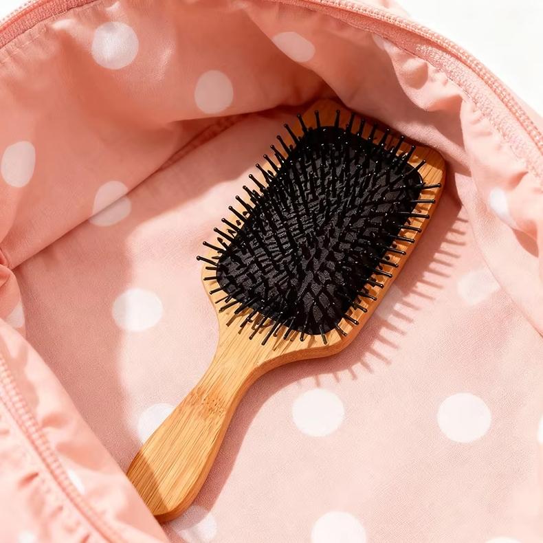 Private Label Custom Natural Bamboo Handle Square Scalp Massage Paddle Brush Boar Bristle for Dry and for Hair