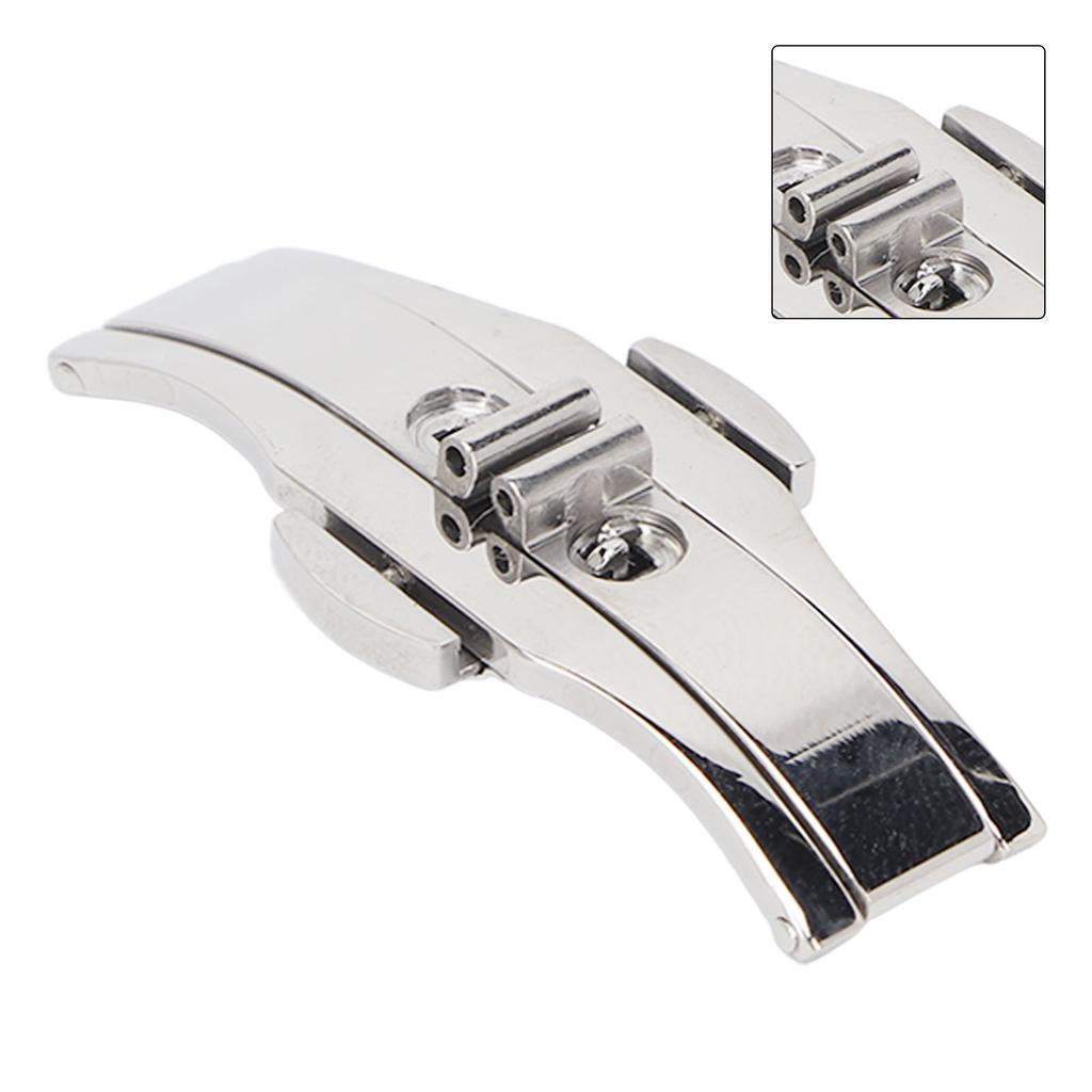 Watch Band Deployment Clasp Double Push Button 304 Stainless Steel Wristwatch Straps Buckle