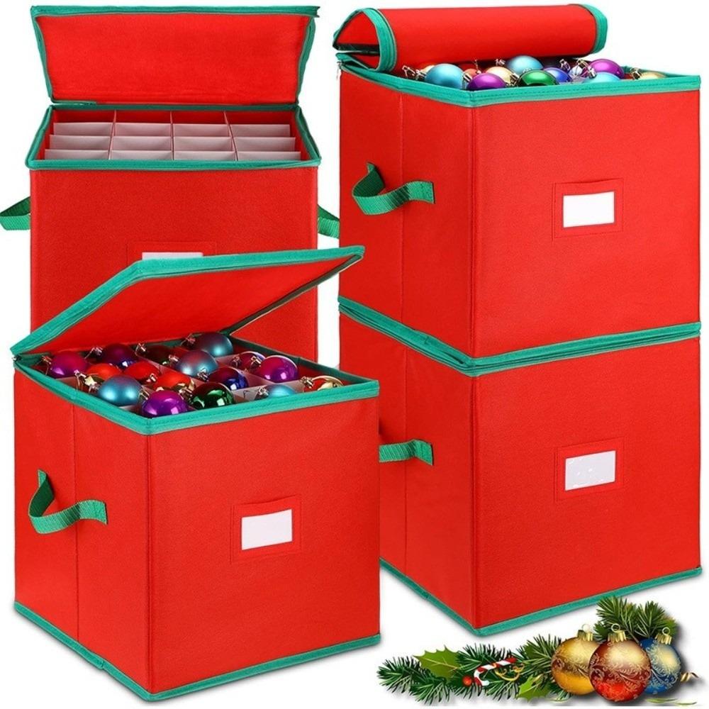 Non Woven Fabric Christmas Ornament Storage Box Holiday Storage Bin Christmas Supplies Storage