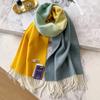 Macaron Color 100 Pure Cashmere Scarf Women's Winter Versatile Water Ripple Gradual Change Color Narrow Version Scarf