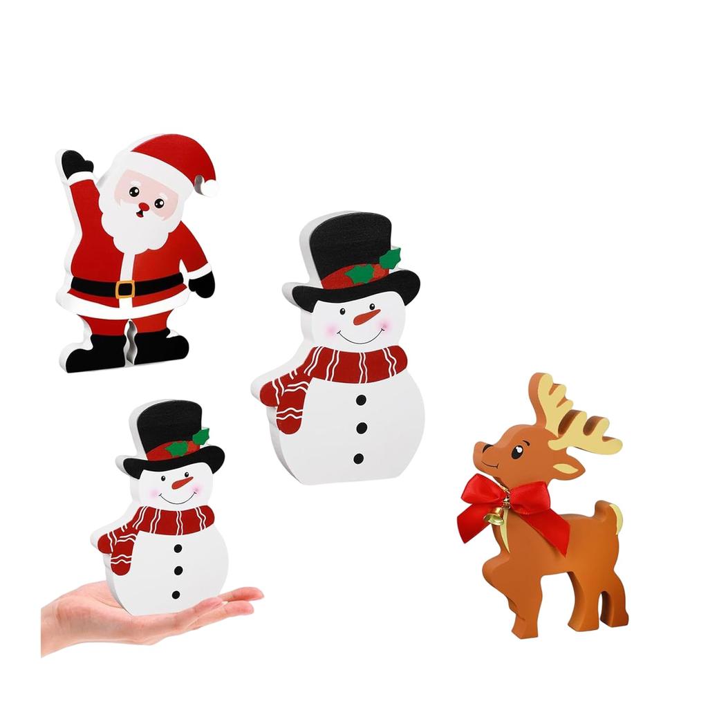 Christmas Tiered Tray Decor, Rustic Farm-House Wooden Signs Decorations For Kitchen Home Table Party Supplies, Tray Not Include