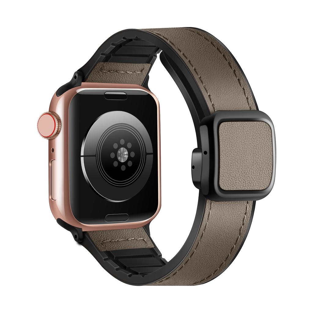 Ремешок из натуральной кожи для Apple Watch 45мм 44мм 40мм 41мм 49мм 42мм Магнитный браслет correa Серия 9 8 7 6 5 4 SE Ultra 2