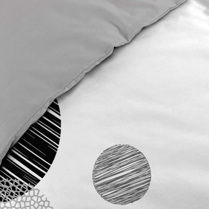 Housse de couette + taies - Boule de stormi - 240 x 260 cm - 100% Coton - Oeko-Tex® - Blanc
