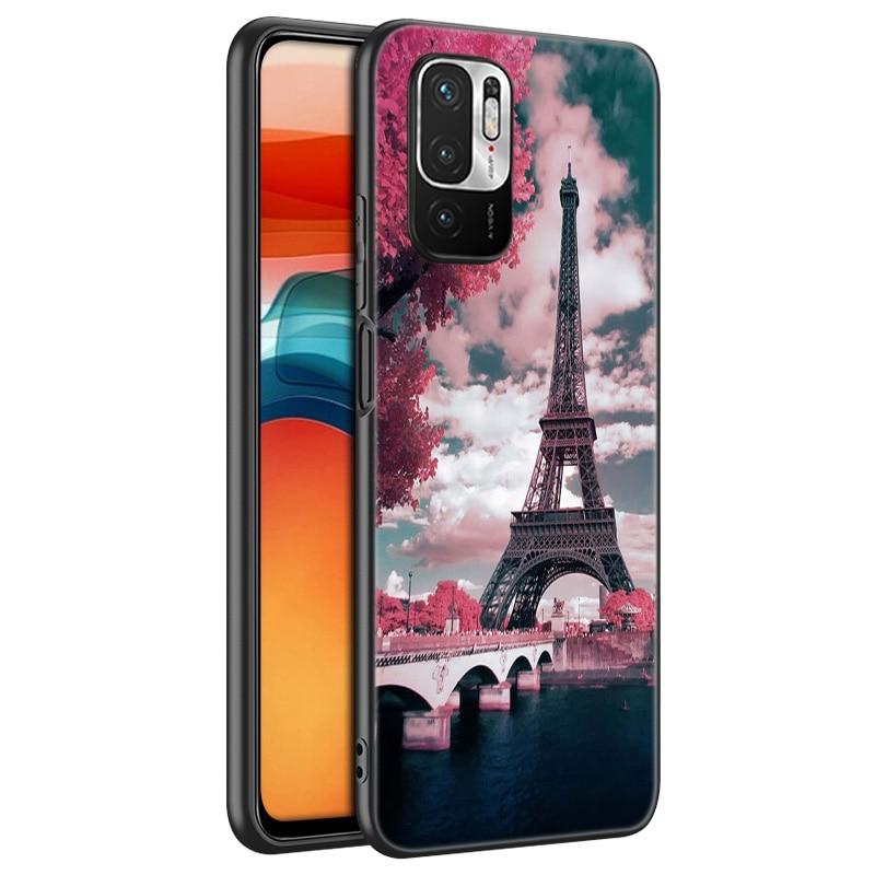 Силиконовый чехол для телефона Love Paris с Эйфелевой башней для Xiaomi Redmi Note 11 10 9 8 Pro 11T 10T 10S 9S 8T 9 9A 9C 9T, черный мягкий чехол