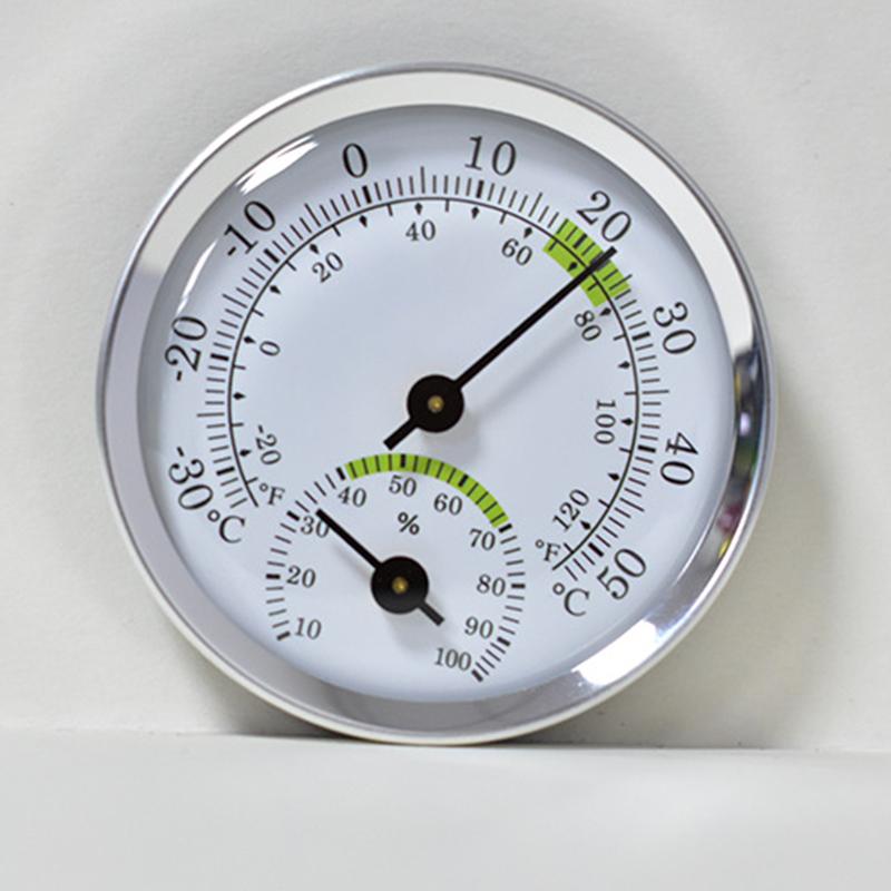 Home Indoor Thermometer Mini Electronic Hygrometer Pointer Type Thermometer and Hygrometer Golden Thermometer and Hygrometer