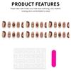 3D Retro Gold Foil Flower Design False Nails with Removable Feature for Party Wedding Daily Use