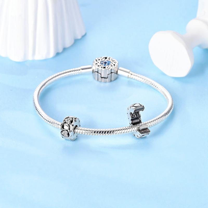 Медная застежка Шарм-клипса с фианитами Циркониевое Сердце Бант Стиль Бабочки Бусина Подходит для Оригинального Браслета Ожерелья Ручная работа Женские Украшения Рукоделие