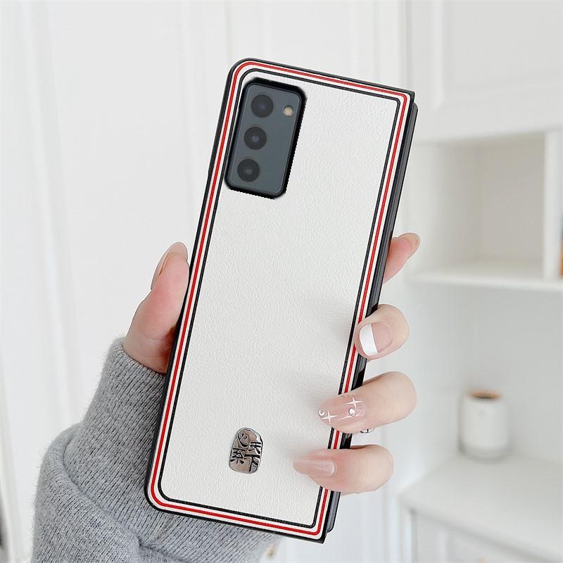 Модный чехол с именем личи для Samsung Galaxy Z Fold 2 W21, противоударный роскошный кожаный чехол + чехлы для ПК Fold2