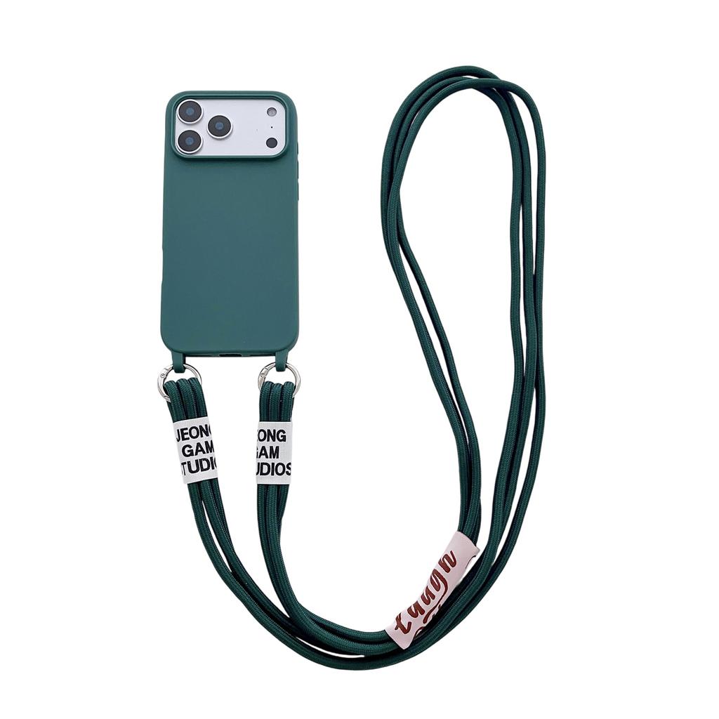 Чехол из жидкого силикона с двумя шнурками через плечо для iPhone 17 Air 17 16 15 14 13 12 11 Pro Max X XR Max 7 8 Plus Samsung S25 S24 23 Ultra Plus