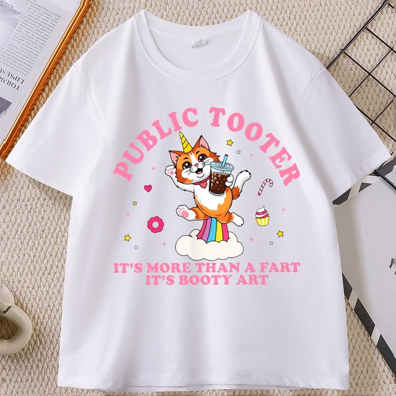 Public Tooter T Shirt for Men Women Funny Cotton Short Sleeve T-shirts Inappropriate 90s Retro Fart Tshirt Printed T Shirts Tops