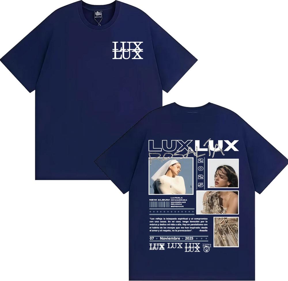 Singer Rosalia 2025 Album LUX Logo Merch T-shirt Men Women Harajuku High Street Retro T-shirts Comfort O-Neck Oversized T Shirt