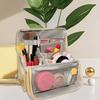 Multi-purpose Standing Makeup Bag Waterproof Oxford Cloth Makeup Organizer with Compartments Large Capacity Vertical Stationery Organizer for