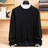 FAPAI Men's Merino Wool Blend Round Neck Sweater