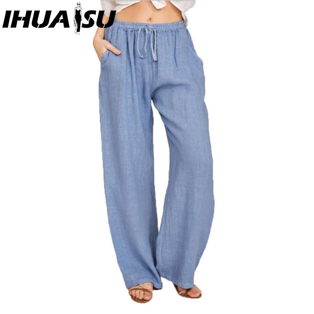 IHUASU 10Color Женская мода повседневные однотонные брюки и капри с принтом