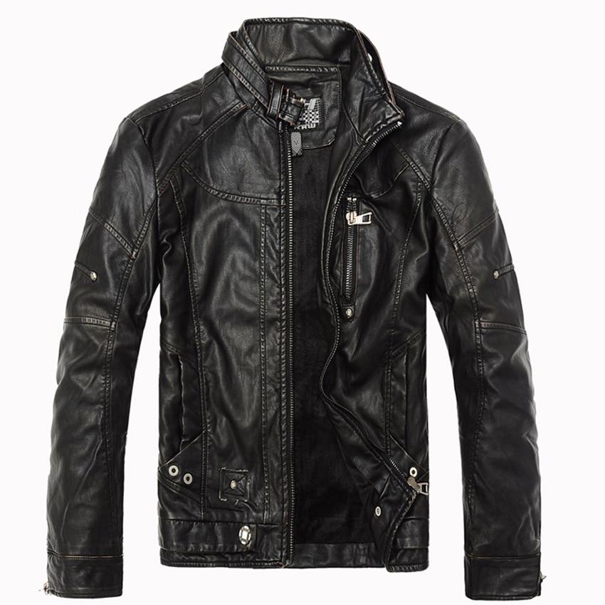 Зимние мужские кожаные куртки повседневные мужские винтажные мотоциклетные куртки из искусственной кожи мужские мотопальто