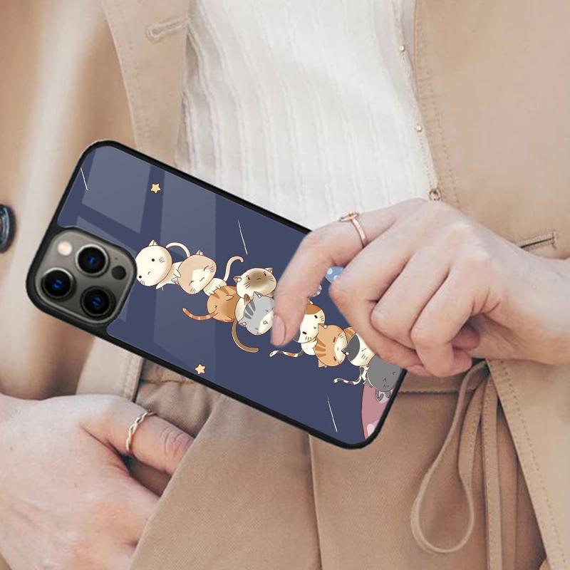 Cartoon Cute Cat Magnetic Phone Case For APPLE iPhone 17 Air 16 14 13 12 Pro Max 15 Plus Wireless Charge With MagSafe Cover