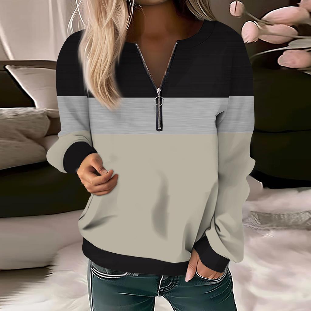 Женский повседневный свитер с длинным рукавом, на молнии, с принтом цветов, свитшот, повседневная верхняя одежда на осень