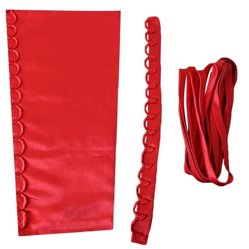 3Pcs Wedding Gown Back Repair Kit Satin Corset Lace Webbing with Zipper for DIY Dress Lace Up Sewing Accessories