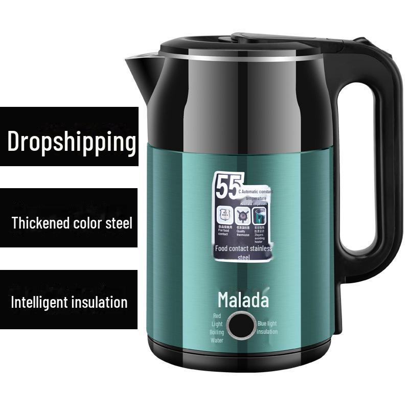 Электрический чайник Wanlida: Нержавеющая сталь, постоянная температура, большая вместимость, многофункциональность, автоматическое отключение питания.