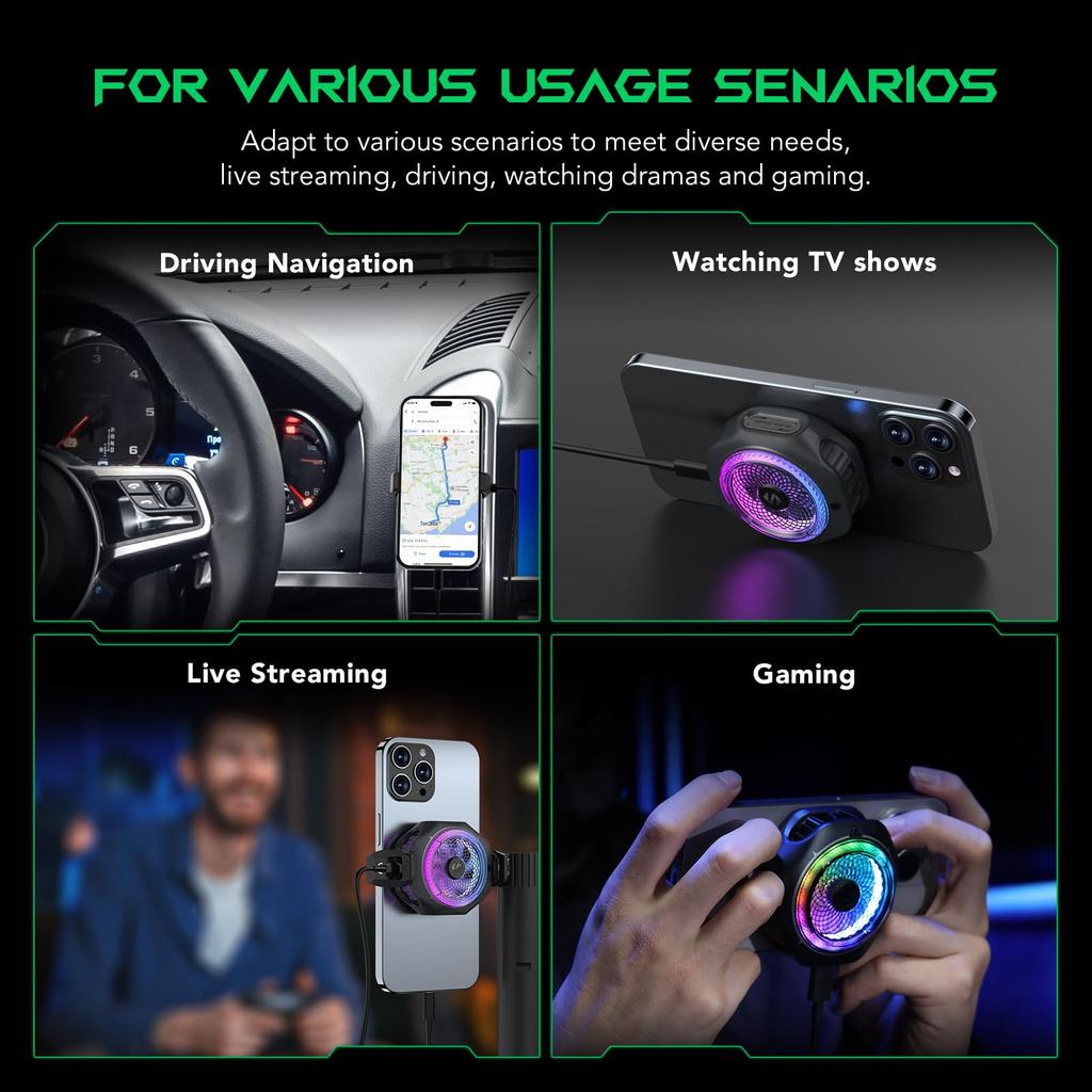 Охлаждение смартфона Black Shark MagCooler 4 Pro Магнитное охлаждение сотового телефона RGB 27 Вт сотовый телефон видео автомобильный мобильный охладитель для сотового iPad вентилятор, вентилятор, свет,