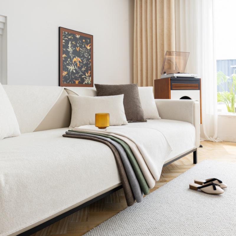 Водонепроницаемое однотонное полотенце для дивана, универсальное для четырех сезонов, противоскользящий бархатный коврик для дивана, минималистичная удобная подушка для защиты от царапин кошек