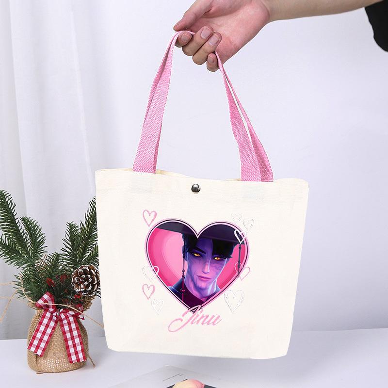 K-Pop Anime Cartoon Printed Student Large Capacity Portable Shoulder Bag Casual Canvas Bag