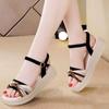 Color Matching Sandals Women's 2024 Summer New Versatile Wedge Heel with Fashionable Outer Wear Fairy Platform High Heels
