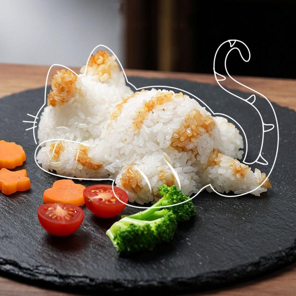Large Size Cat Shape Onigiri Mold White Sushi Mould Mashed Potato Mold Complementary Food
