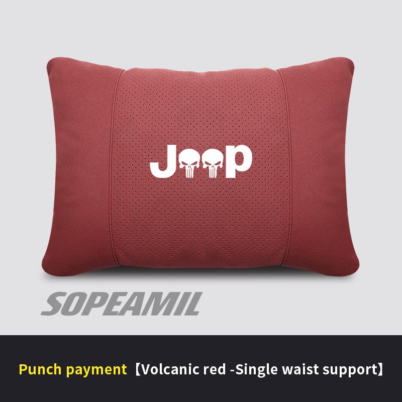 Car Suede Headrest Pillow For Jeep Compass Gladiator Patriot Commander Wrangler JK JL Grand Cherokee Renegade Seat Waist Cushion ALQ1