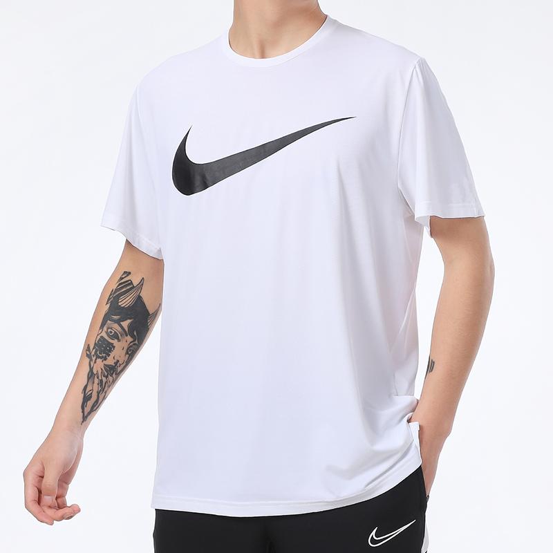 Nike Футболки Мужские Белые С Круглым Вырезом Умеренный Прямой Крой CZ2418-100