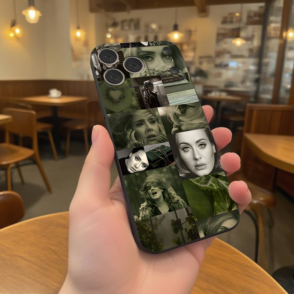 Чехол для телефона певицы А-Адель для iPhone 17,16,15,14,13,12,11,Pro,XS,Max,XR,Plus,E,SE4,Mini Черный Мягкий Чехол