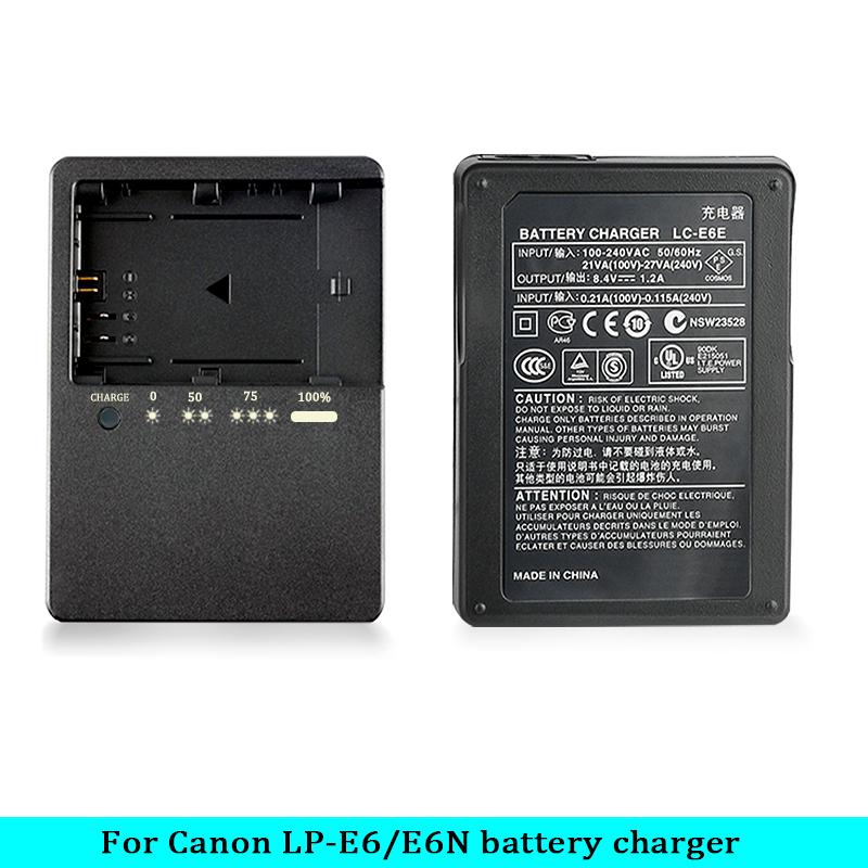 LC-E6E LC-E6 Charger For Canon LP-E6 LP-E6N LP-E6NH Battery EOS 70D 60D 5D Mark III 5D Mark IV 5DSR 6D MARK II 60D 80D 7D R5 R6