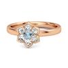 Blue Topaz Floral Cluster Ring - Sterling Silver Rose Gold Vermeil