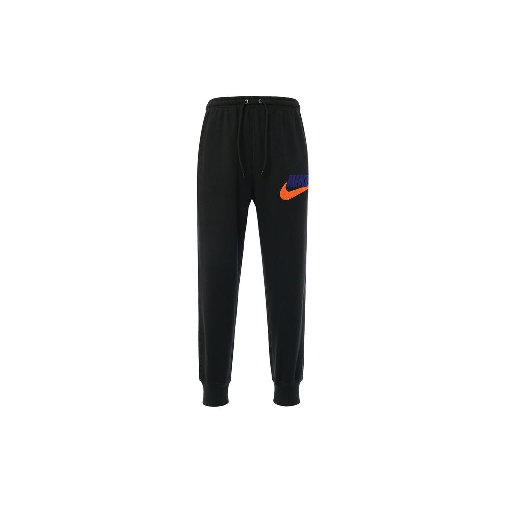 Nike Вышитый логотип полотенце кружево трикотажные брюки мужские низ черный FN3095-010